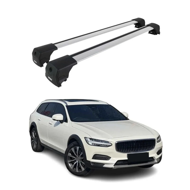 Dachträger Grundtäger für Volvo V90 2017-2024 75kg Aluminium Silber 2tlg