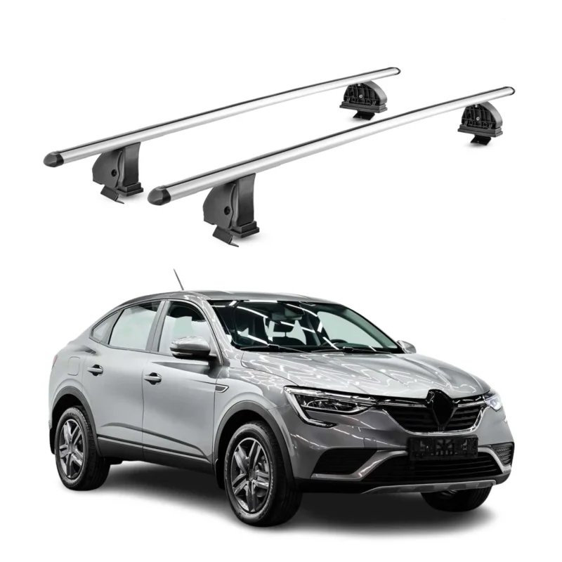 Alu Dachträger für Renault Arkana 2021-2026 TÜV T-Nut Abschließbar 2tlg Silber