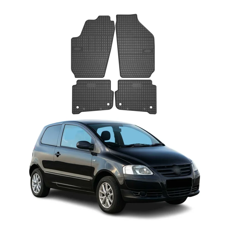 OMAC Gummi Fußmatten für VW Fox 2005-2011 Automatten Gummi TPE Schwarz 4tlg