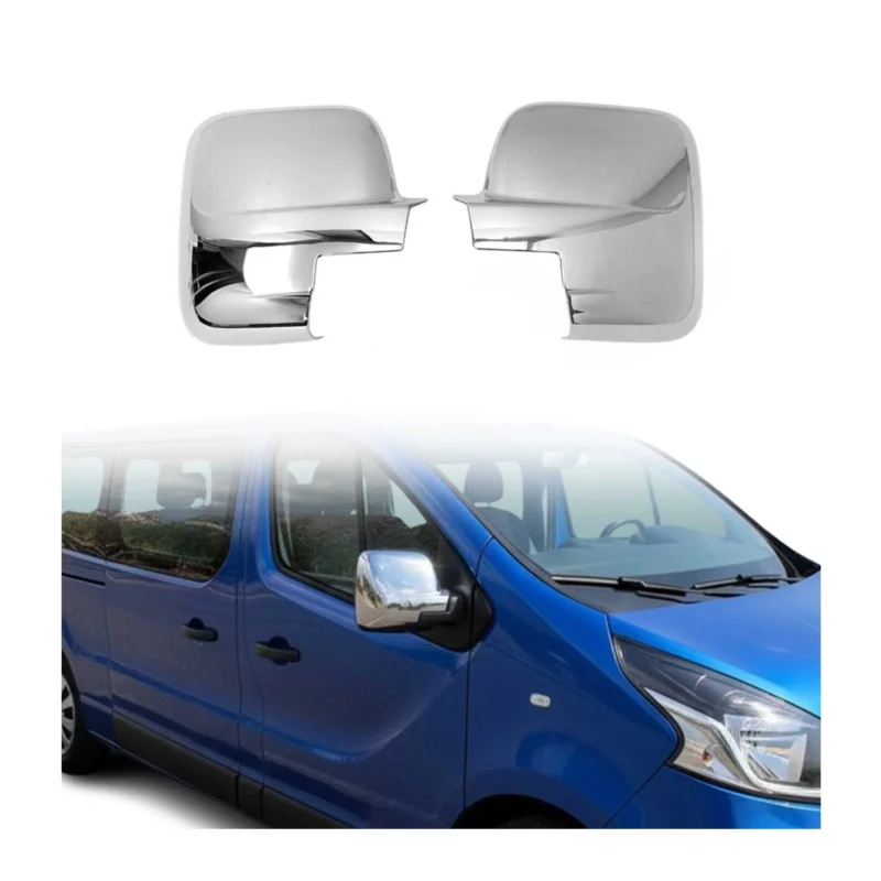 Spiegelkappen Spiegelabdeckung für Renault Trafic 2014-2026 Chrom ABS Grau 2tlg