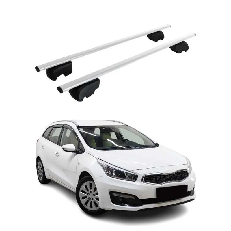 Dachträger Gepäckträger für Kia Cee'D JD 2012-2018 Grundträger ABE Silber 2x