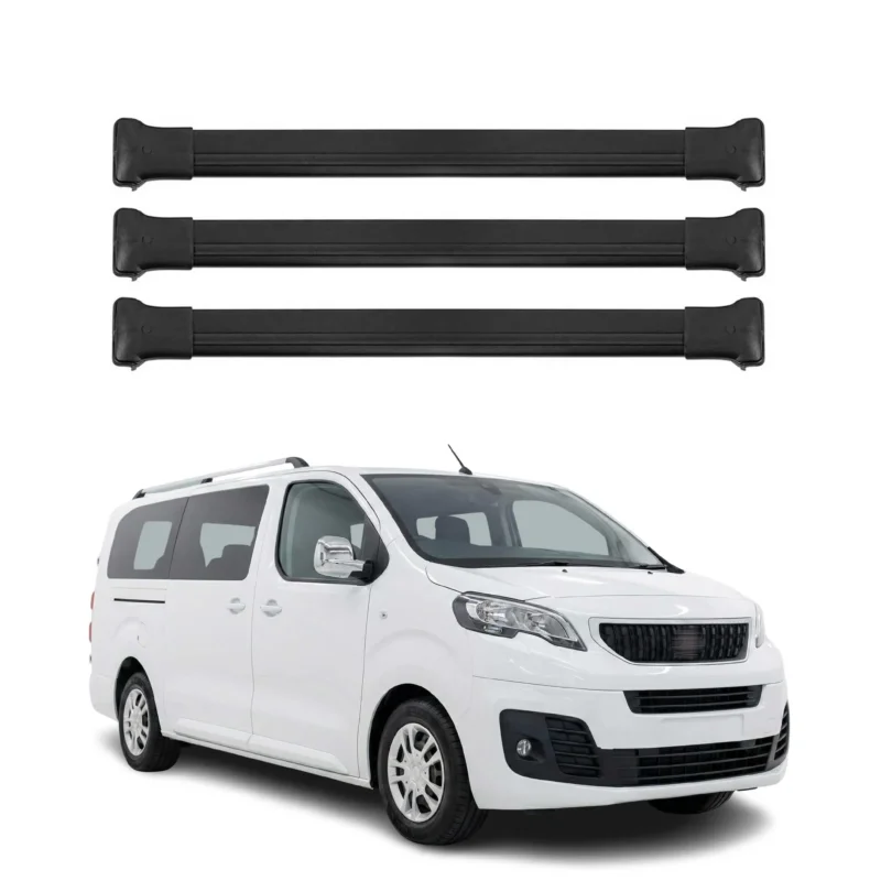 Dachträger Grundtäger für Peugeot Expert / Traveller 2016-2026 Alu Schwarz 3tlg