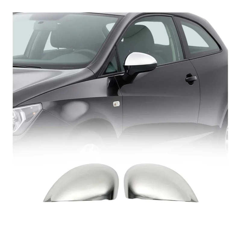 Spiegelkappen Spiegelabdeckung für Seat Leon 1P1 2005-2012 Edelstahl Chrom 2tlg