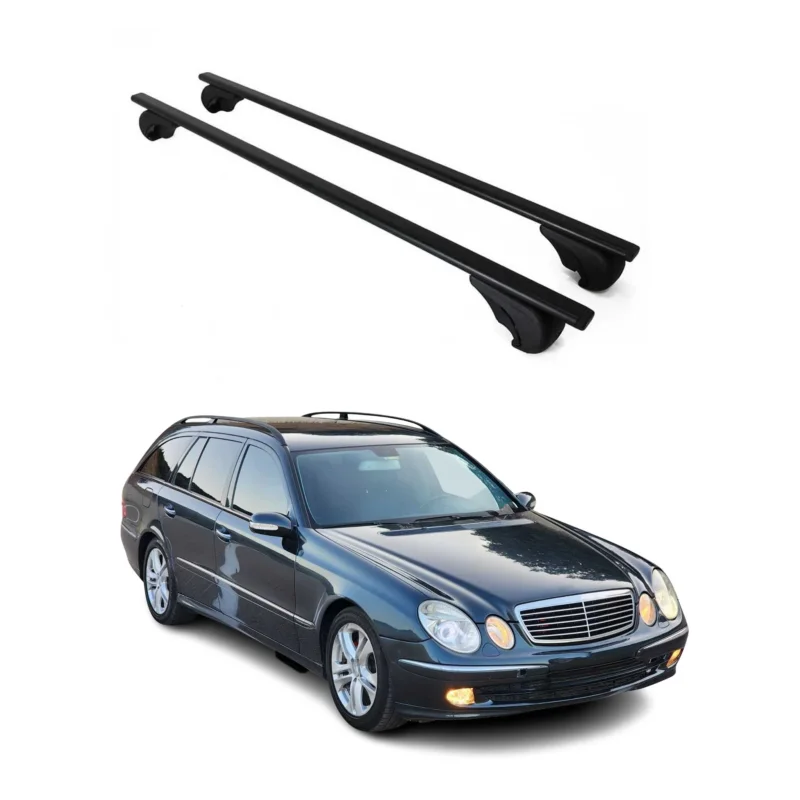 Dachträger für Mercedes E Klasse S211 T-Modell 2003-2009 75kg Stahl Schwarz 2x