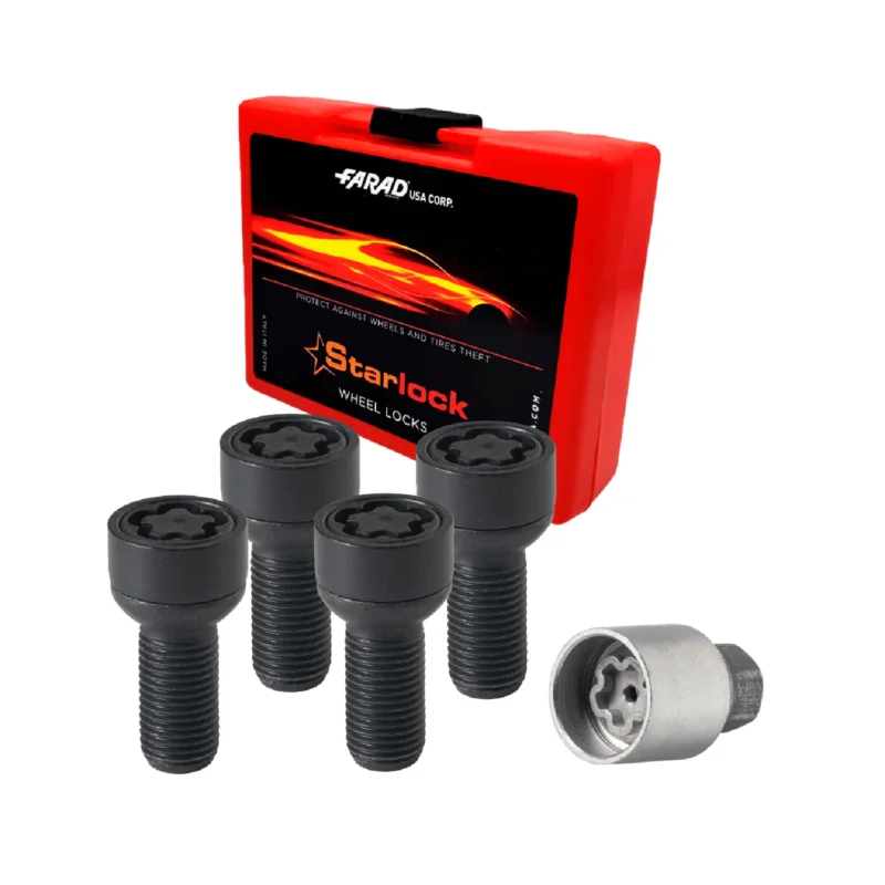 Radschloss Radschrauben Satz für Seat Altea/ Altea XL Schwarz 4tlg M14X1.5