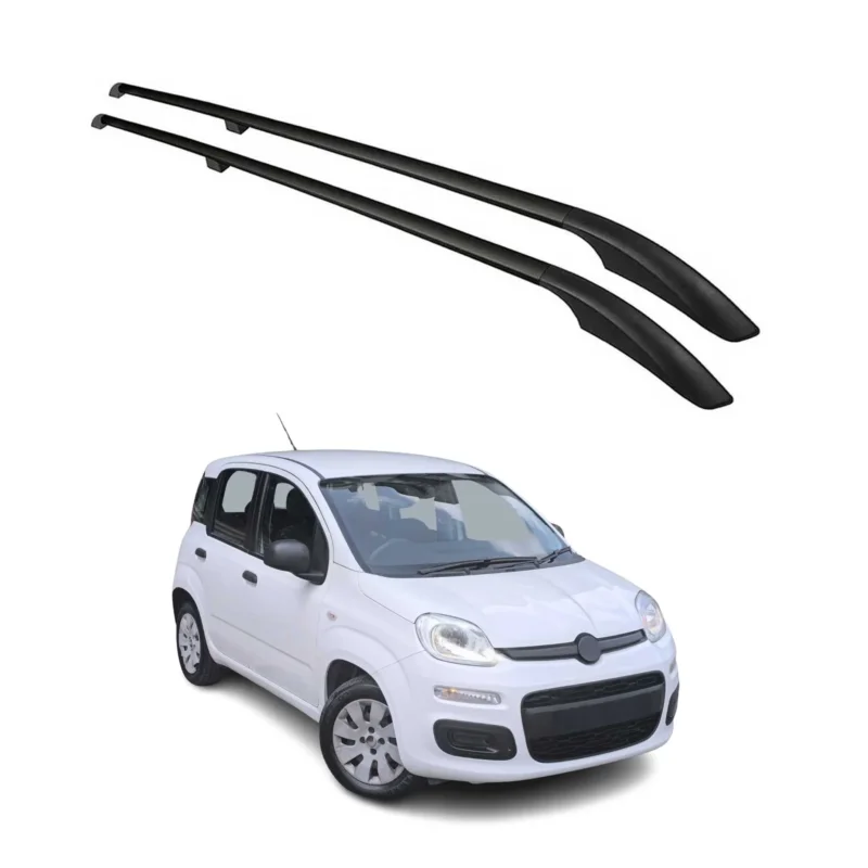 Dachreling Dachgepäckträger Relingträger für Fiat Panda 2012-2026 Alu Schwarz 2x