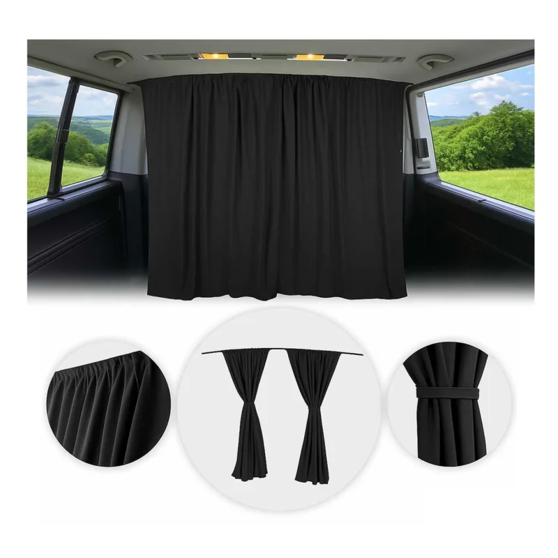 Maß Gardinen für Fiat Ducato H3 Fahrerhaus Abtrennung Sonnenschutz Schwarz