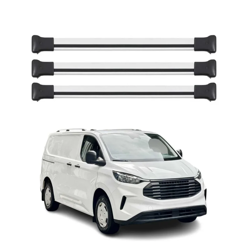 Dachträger für Ford Transit Custom / Tourneo Custom 2023-2026 Alu Silber 3x