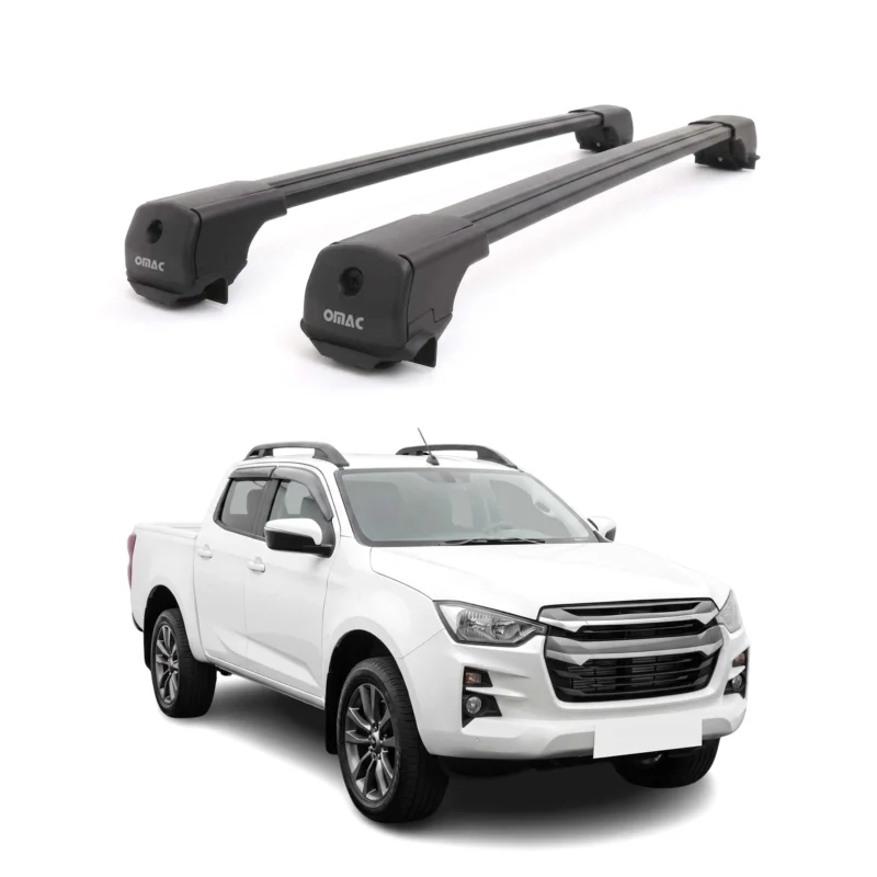 Dachträger Grundträger für Isuzu D-Max III 2019-2026 Aluminium 75kg Schwarz 2tlg