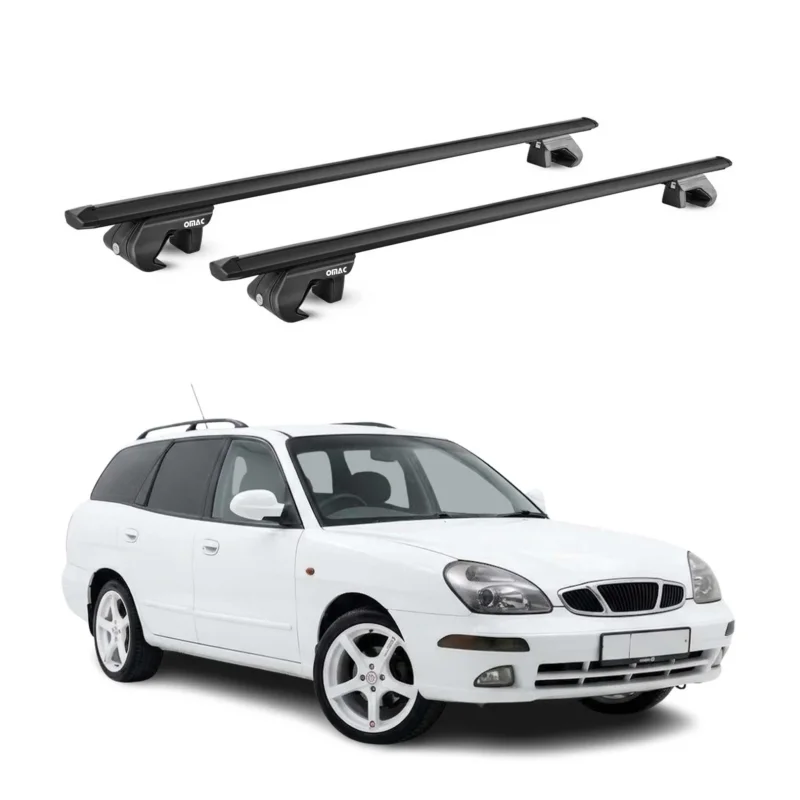 Dachträger Grundtäger für Daewoo Nubira Kombi 1997-2003 90kg Alu Schwarz ABE