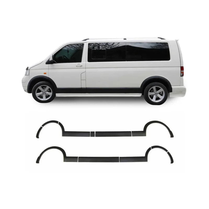 Radlaufschutz Kotflügel für VW T5 Transporter 2003-2015 L1 ABS Schwarz 11tlg