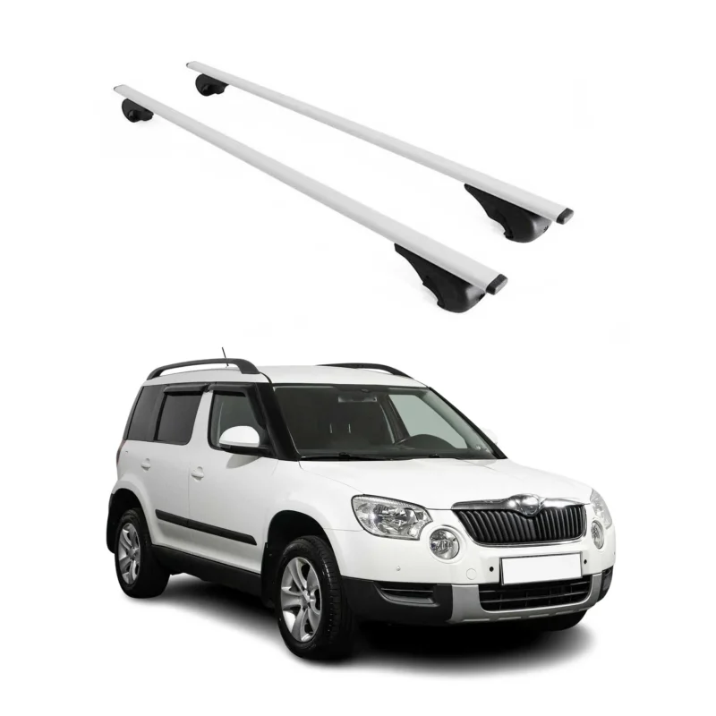 Dachträger Grundträger für Skoda Yeti 2009-2017 75kg Stahl Silber 2 tlg