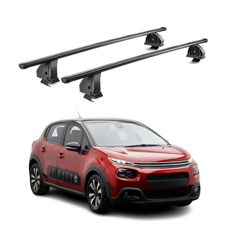 Stahl Dachträger für Citroen C3 III 2017-2024 TÜV Abschließbar 2tlg Schwarz