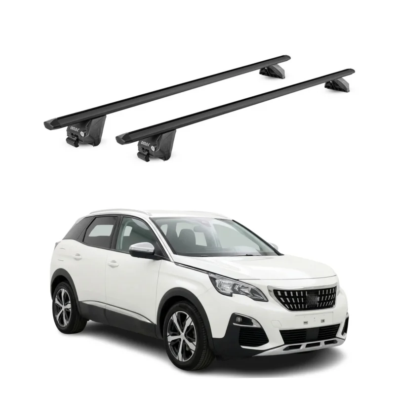 Dachträger Grundtäger für Peugeot 3008 II 2016-2023 100kg Alu Schwarz 2 tlg ABE