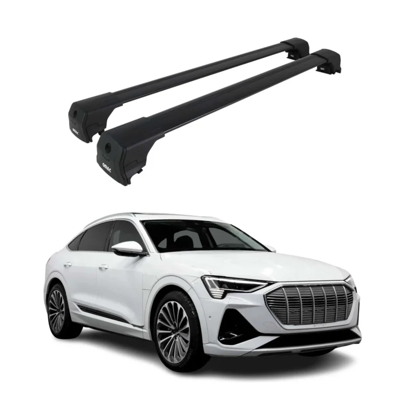 Dachträger Grundtäger für Audi Q8 e-Tron 2022-2026 75kg Aluminium Schwarz 2 tlg