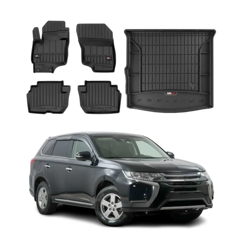 OMAC Fußmatten & Kofferraumwanne für Mitsubishi Outlander PHEV 2013-2021 Gummi