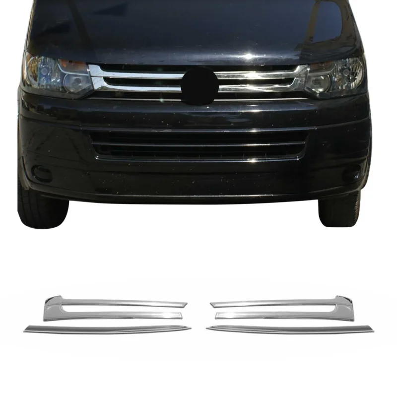 Kühlergrill Leiste Grillleisten für VW Transporter T5 2010-15 Edelstahl Chrom 4x