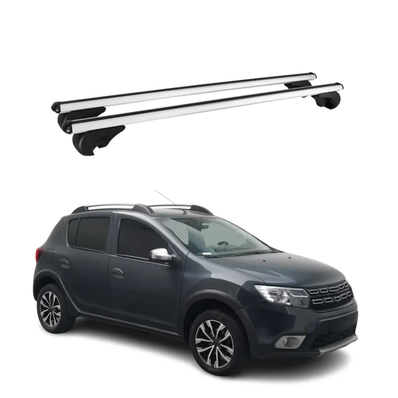 Dachträger Grundtäger für Dacia Sandero Stepway 2012-2020 75kg Alu Silber 2 tlg