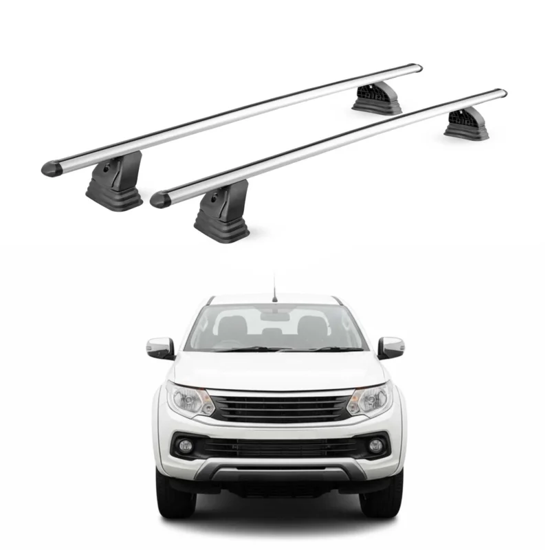 Alu Dachträger für Fiat Fullback Double Cab / Singe Cab 2016-2019 2tlg Silber
