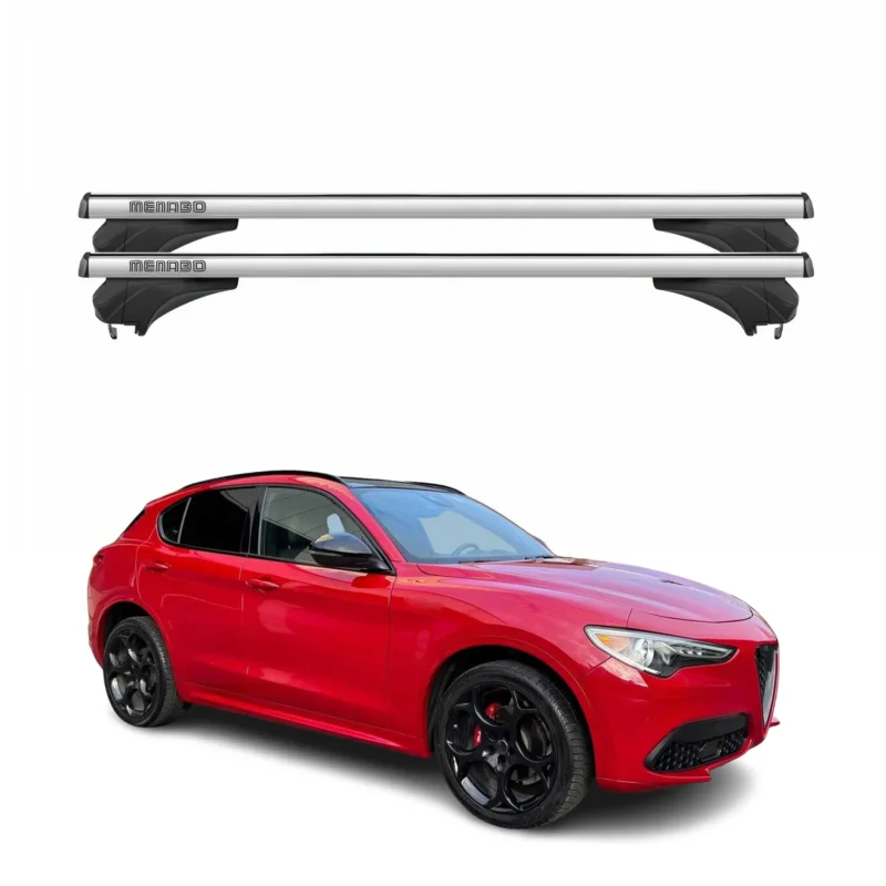 Menabo Dachträger Grundtäger für Alfa Romeo Stelvio 2017-2026 Alu Silber 2 tlg