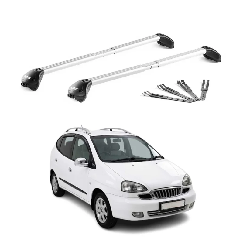 Dachträger Grundtäger für Daewoo Tacuma 2000-2004 Pre-FL 100kg Alu Grau 2x ABE