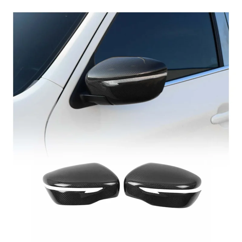 Spiegelkappen Spiegelabdeckung für Nissan Juke 2014-2019 Echt Carbon Schwarz 2x