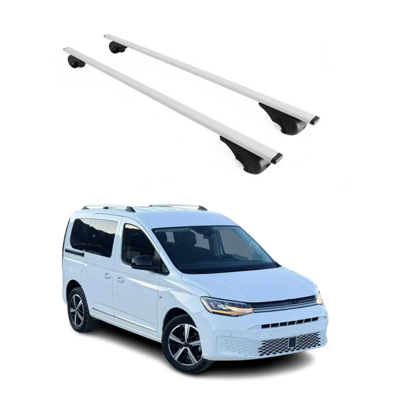 Dachträger Grundträger für VW Caddy V 2020-2026 75kg Stahl Silber 2tlg