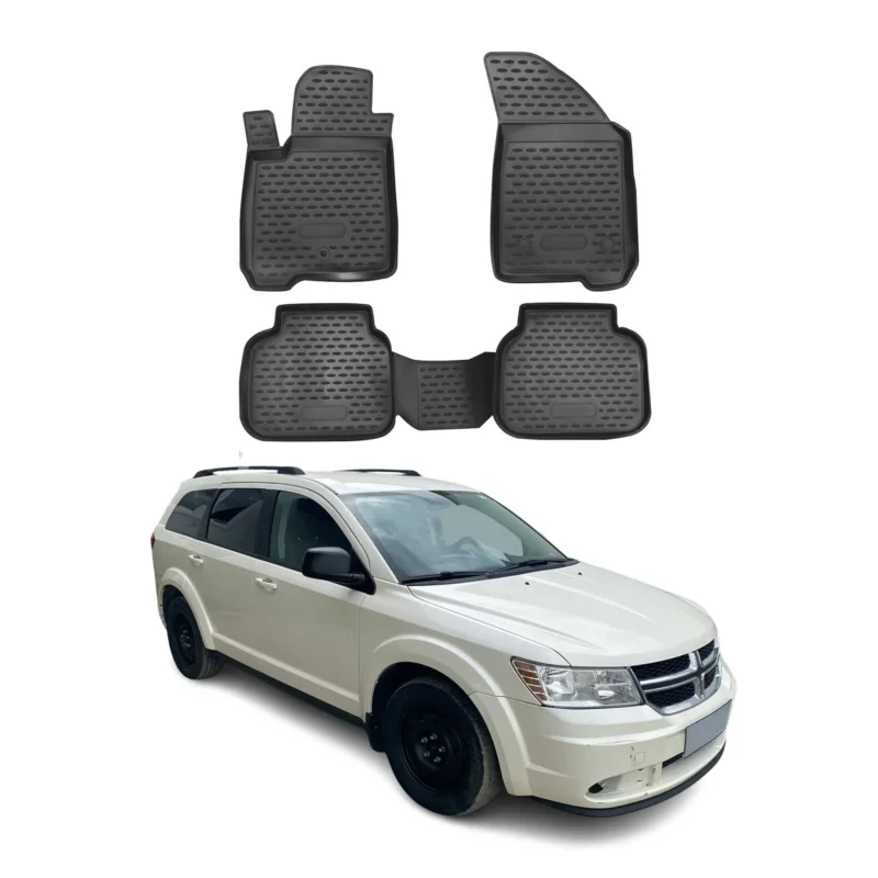 OMAC Gummimatten Fußmatten für Fiat Freemont 2011-2020 TPE Automatten Schwarz 4x
