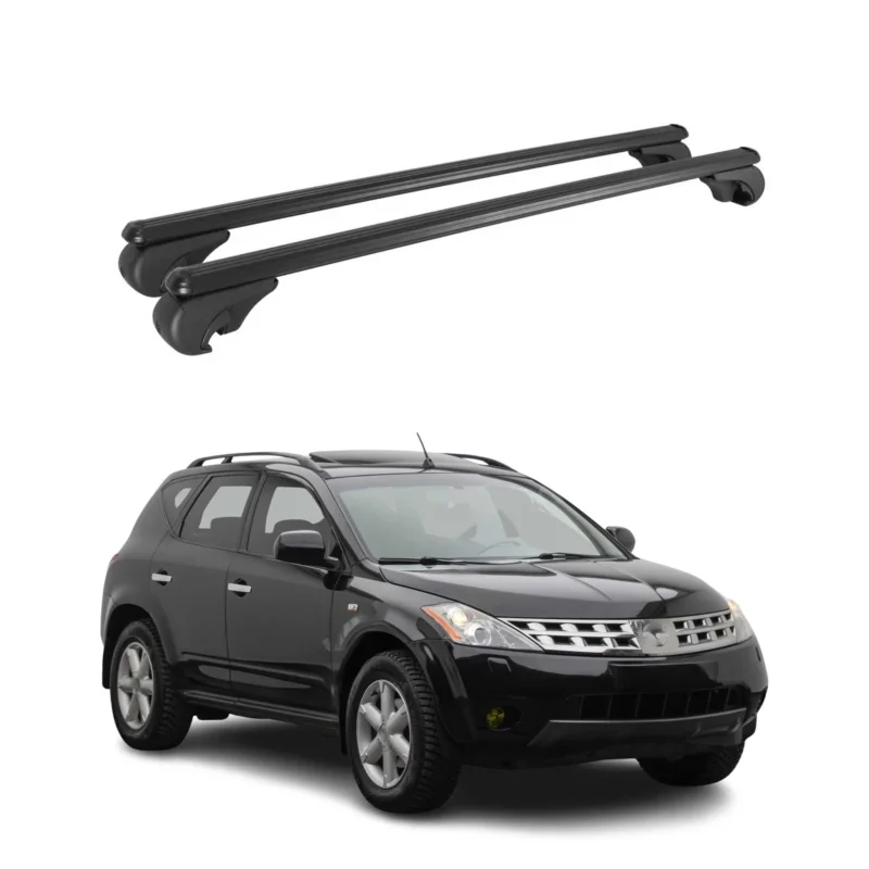 Dachträger Grundträger für Nissan Murano I 2005-2008 TÜV Aluminium Schwarz 2tlg