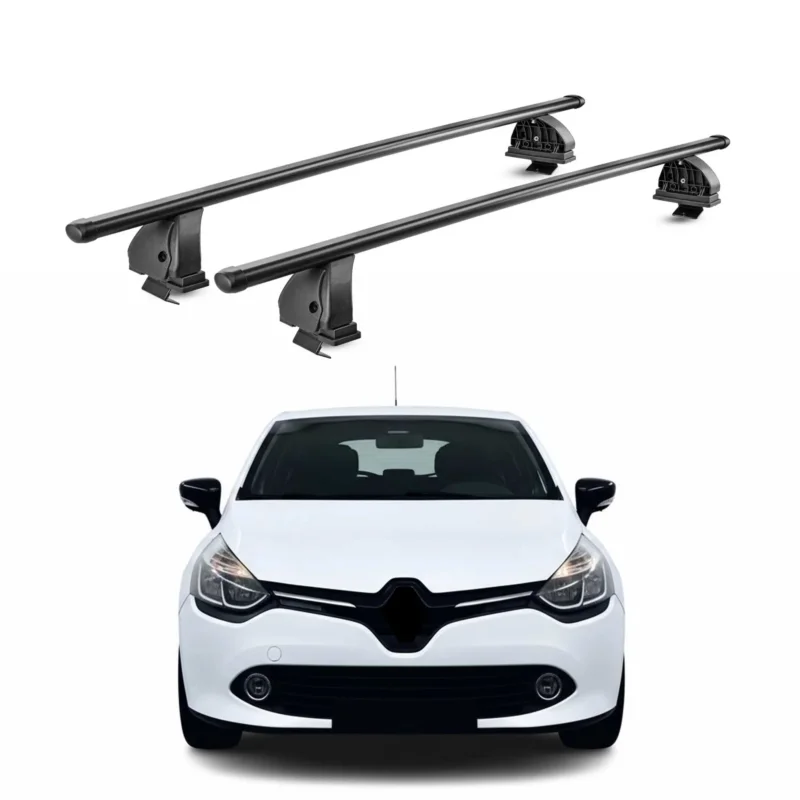 Stahl Dachträger für Renault Clio IV Schrägheck Kombi 2012-2019 TÜV 2tlg Schwarz