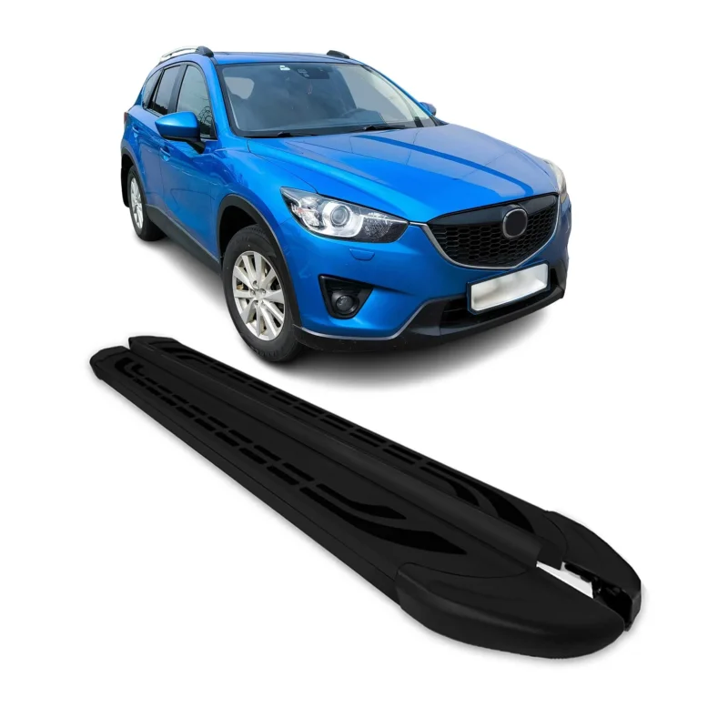 Trittbretter Seitenschweller Seitenbretter für Mazda CX-5 I 2013-16 Alu Schwarz