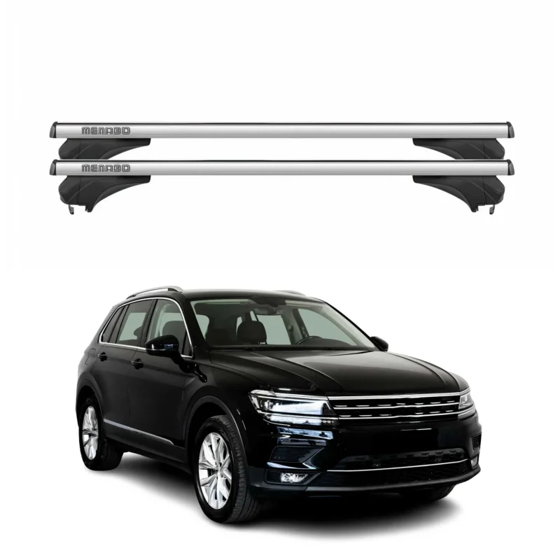 Menabo Dachträger für VW Tiguan II AD1 / Allspace / R-Line 2016-2023 Alu Silber