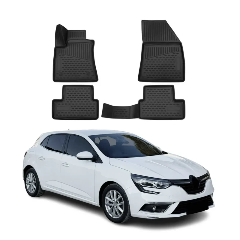 OMAC Gummimatten Fußmatte für Renault Megane IV 2016-2022 Schrägheck TPE 4x