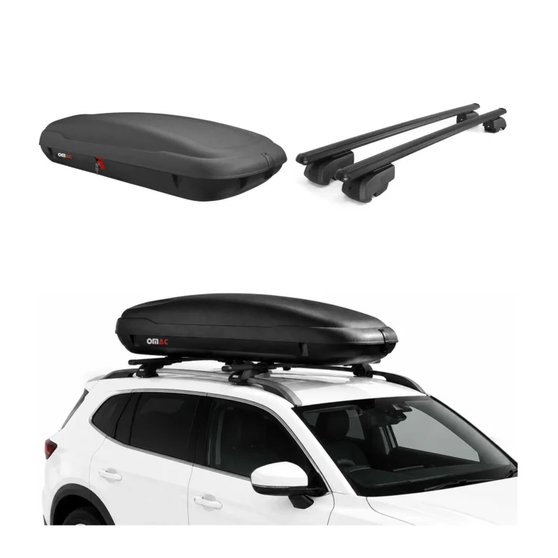 Carbonlook Dachbox 400L + Alu Dachträger Mercedes C Klasse S205 2014-21 Schwarz