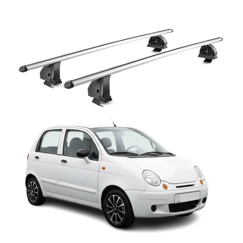 Alu Dachträger für Daewoo Matiz I 1998-2005 TÜV T-Nut Abschließbar 2tlg Silber