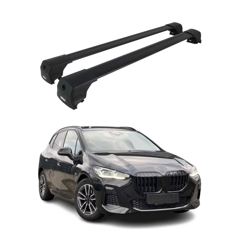 Dachträger Grundtäger für BMW 2er Active Tourer U06 2021-2026 Alu Schwarz 2 tlg