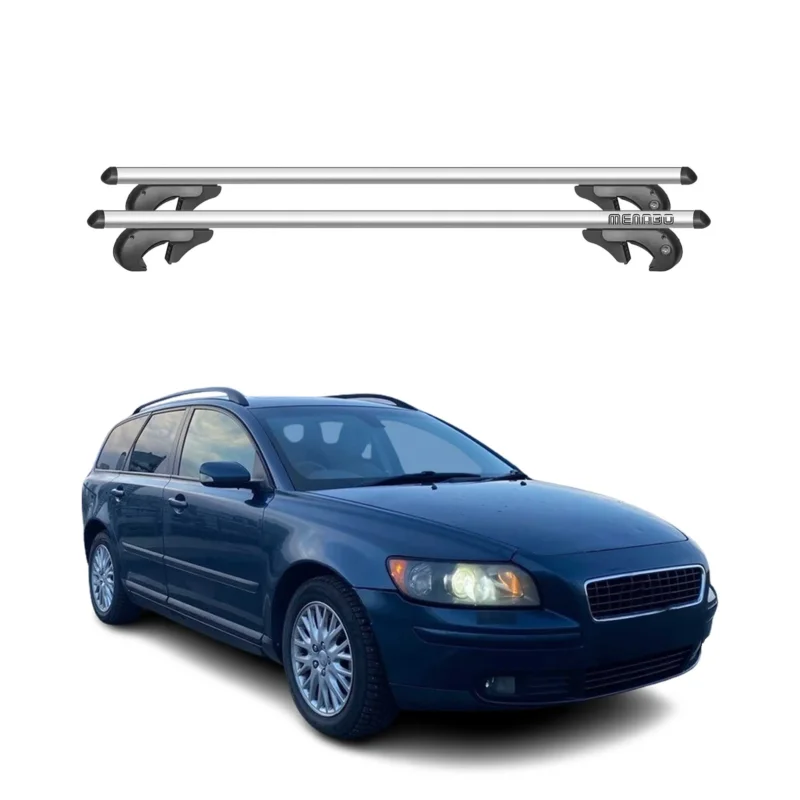 Menabo Dachträger Grundtäger für Volvo V50 2004-2008 Pre-FL 90kg Alu Silber 2x