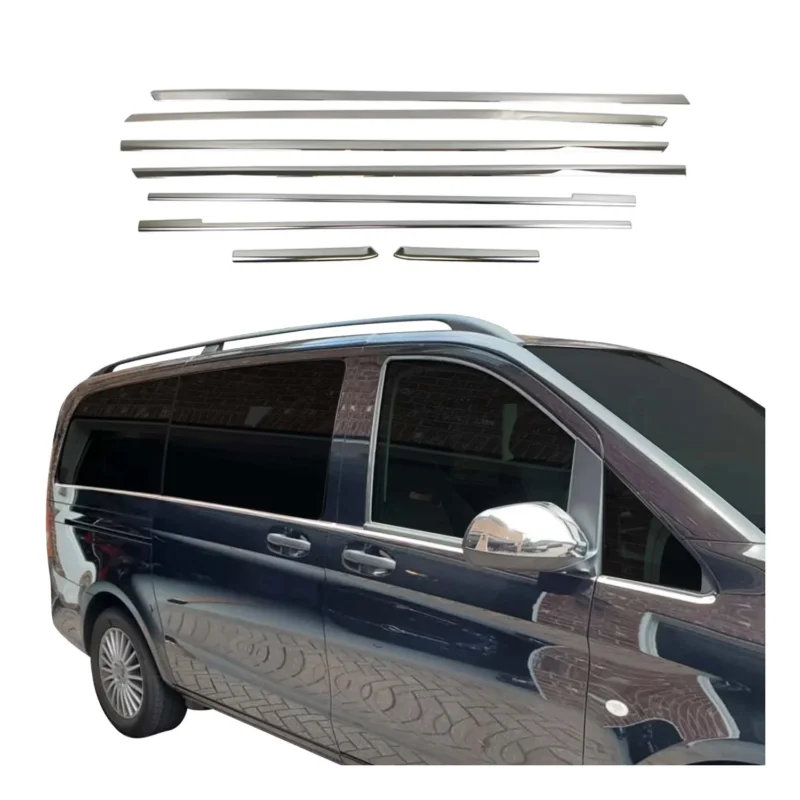 Fensterleisten Zierleisten für Mercedes Klasse W447 L2 2014-2026 Untere Chrom 8x
