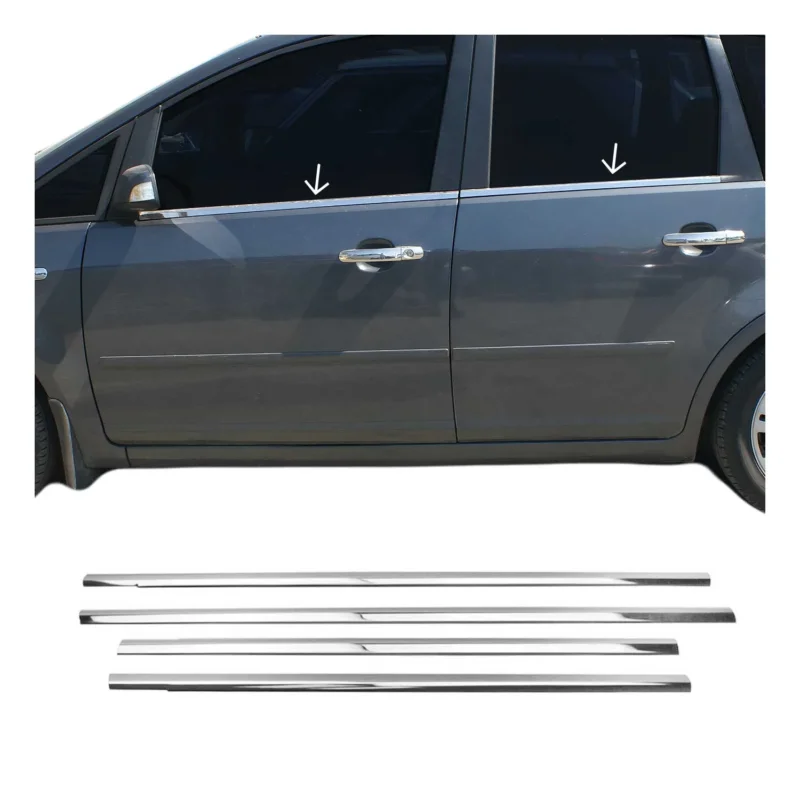 Fensterleisten Zierleisten für Ford Focus C-Max 2003-2010 Edelstahl Chrom 4tlg