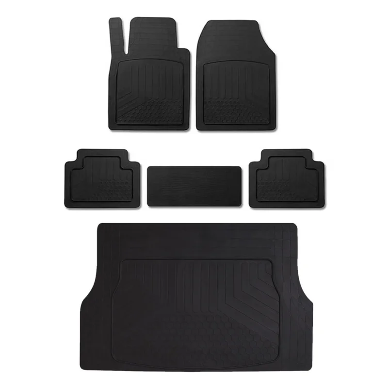 Gummimatten & Kofferraumwanne Set für Hyundai Kona Antirutsch Universal Schwarz