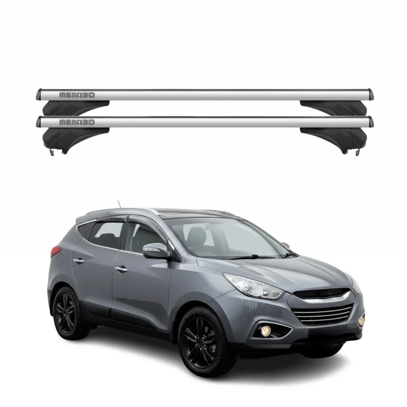 Menabo Dachträger Grundtäger für Hyundai iX35 2010-2015 Aluminium Silber 2 tlg