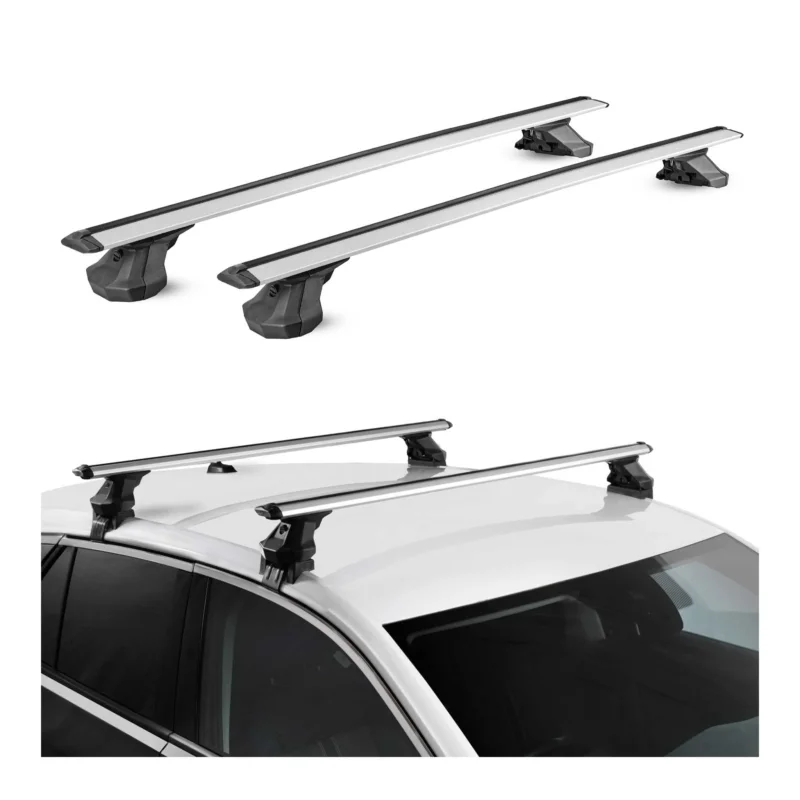 Dachträger für Toyota Yaris (XP10) 1999-2005 Aluminium 2 Stück 75 kg TÜV Silber