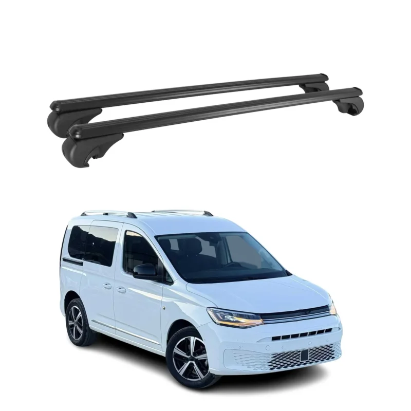 Dachträger für VW Caddy V 2020-2026 Gepäckträger Grundträger Aluminium Schwarz