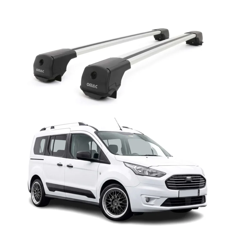 Dachträger Grundträger für Ford Transit Connect II 2013-2021 Aluminium Grau 2tlg