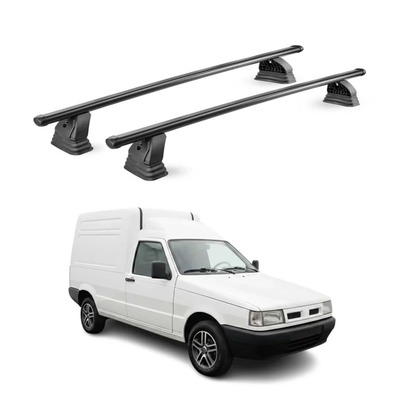 Stahl Dachträger für Fiat Fiorino 1988-2000 TÜV Abschließbar 75 kg 2tlg Schwarz