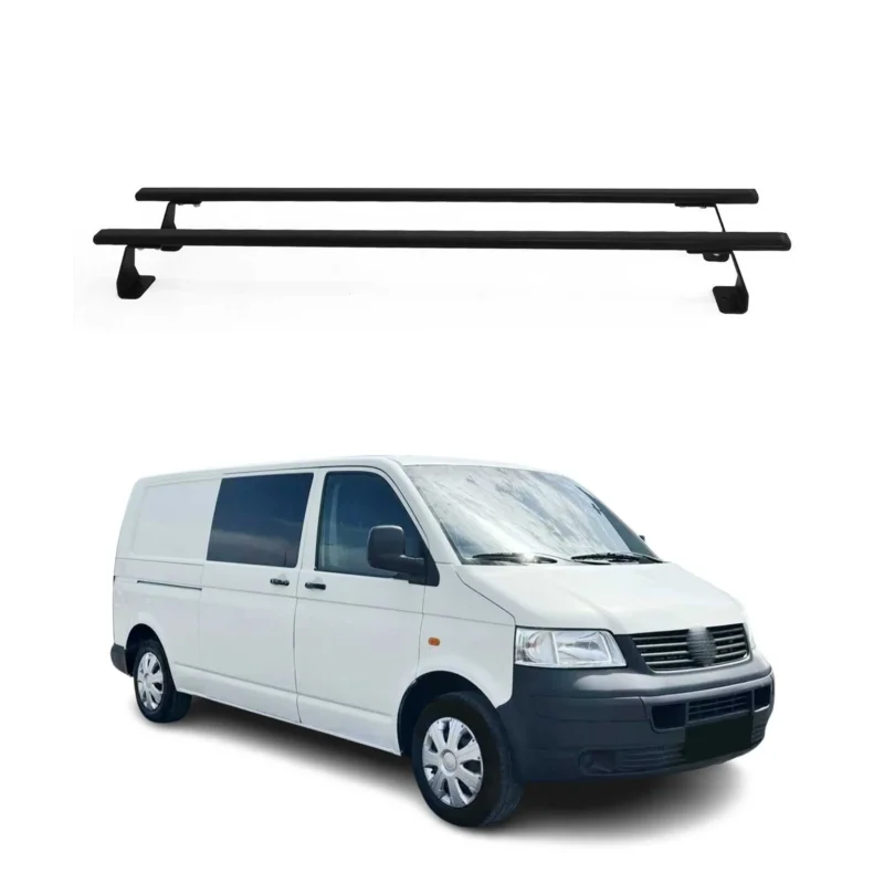 Dachträger für VW T5 T6 Transporter Multivan Caravelle 2003-24 Stahl Schwarz 2x