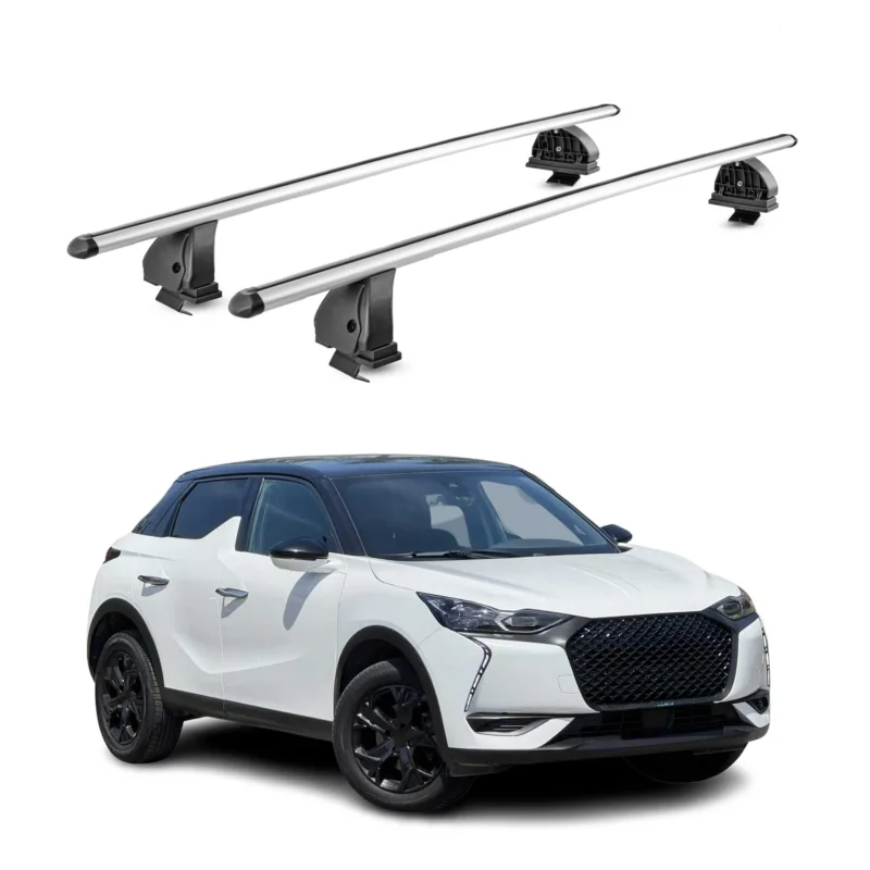 Alu Dachträger für DS 3 Crossback 2018-2026 TÜV T-Nut Abschließbar 2tlg Silber