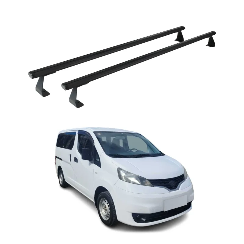 Dachträger Grundtäger für Nissan NV200 2009-2020 75kg Aluminium Schwarz 2tlg