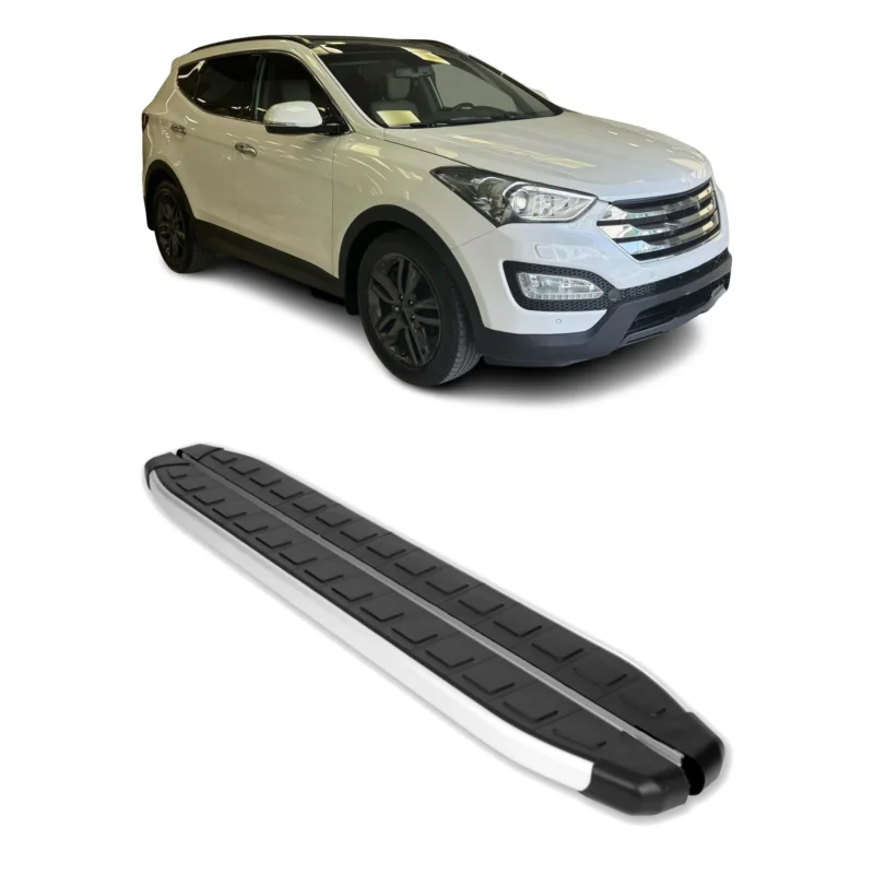Seitenbretter Trittbretter für Hyundai Santa Fe III 2013-2018 Alu Schwarz