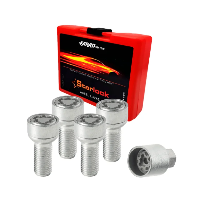 Radschloss Satz für Skoda Yeti / Rapid / Rapid Station Silber 4tlg M14X1.5